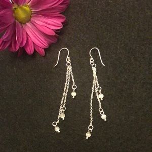 925 Sterling Silver Cascading Chain Drop Earrings